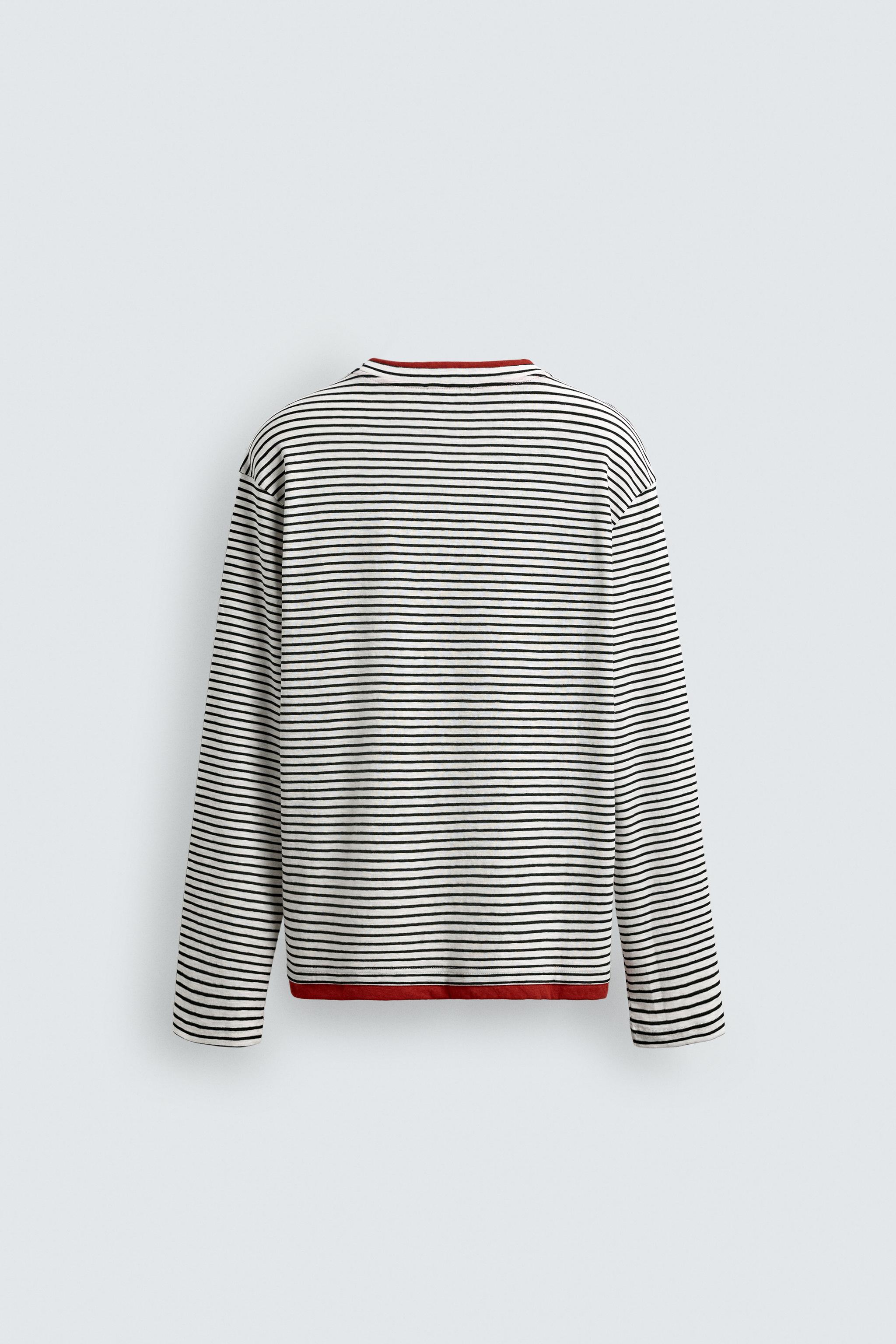 T-SHIRT À RAYURES EN CONTRASTE